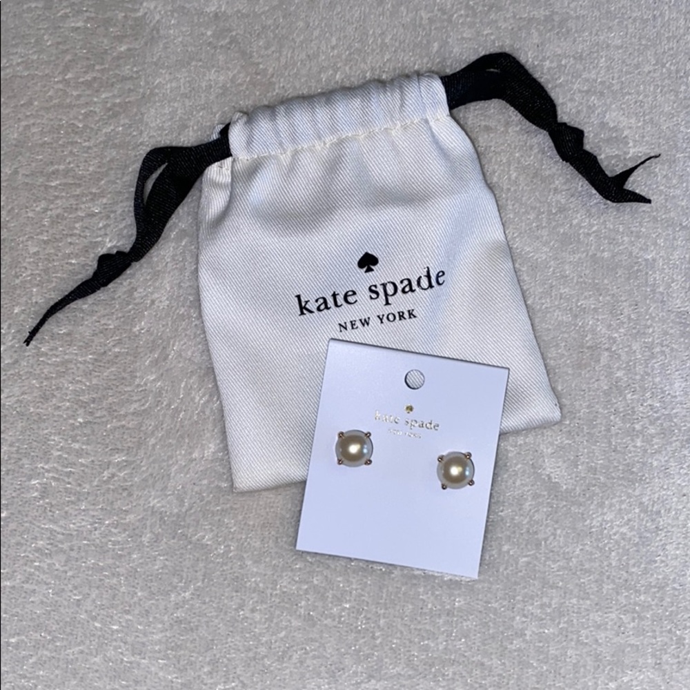 Kate Spade Cream Pearl with Gold Stud Earrings